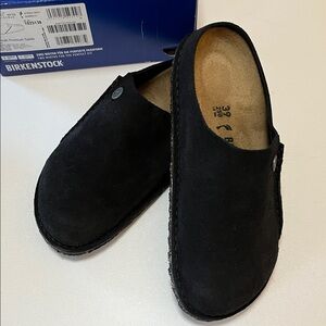 Birkenstock Zermatt Black Suede Slip-On Shoes